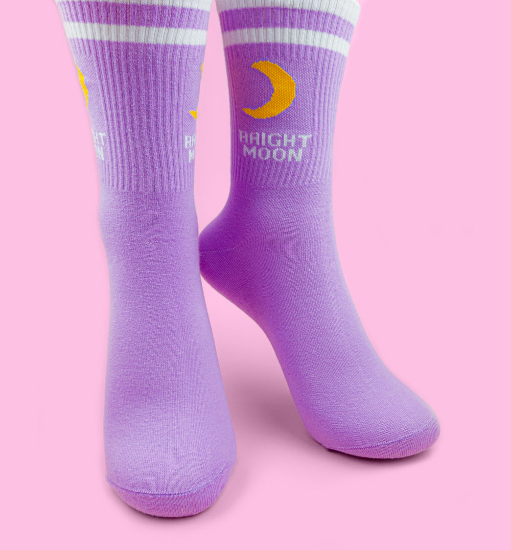 Bright moon socks offering comfort and charm.