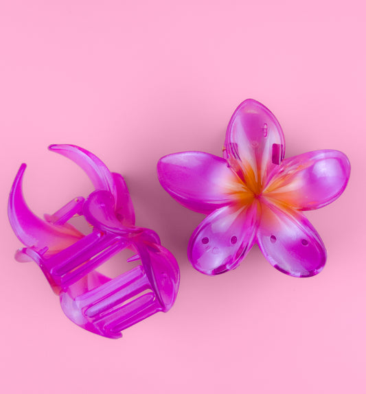 Tropical flower hair claw (Purple)