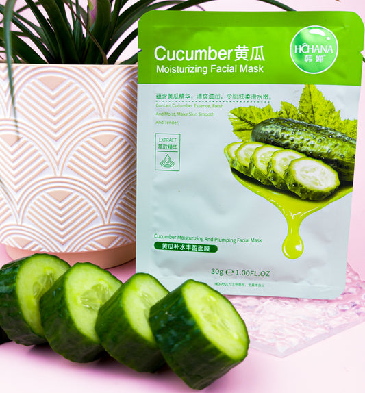 Cucumber Natural Essence Sheet Mask for refreshing and hydrating clear skin.